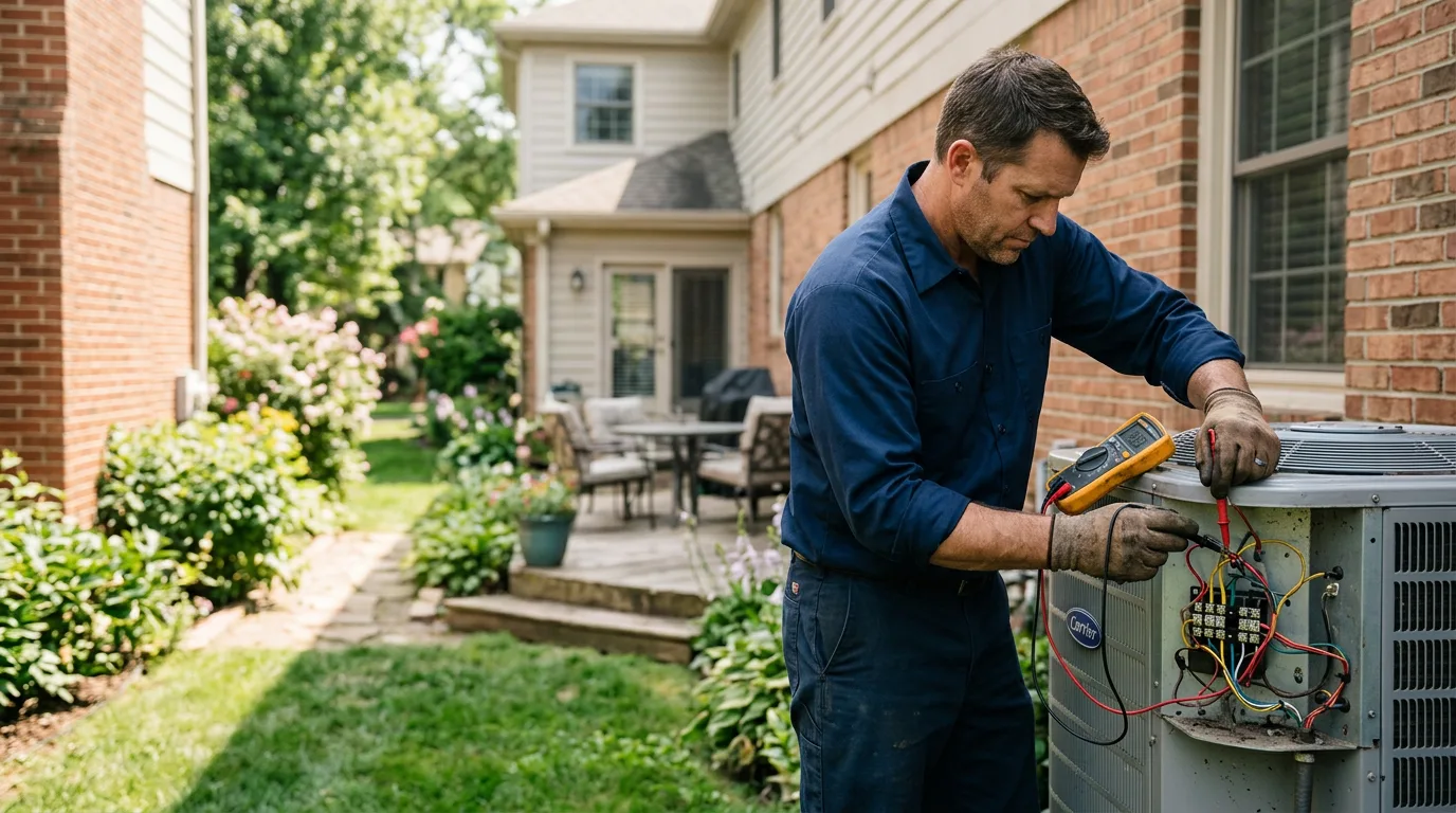HVAC technician working near Ellwood City, PA